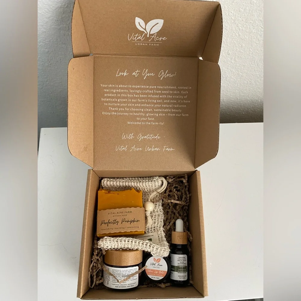 NIB Vital Acre Urban Farm Holistic Skincare Starter Bundle Farm to-skin products